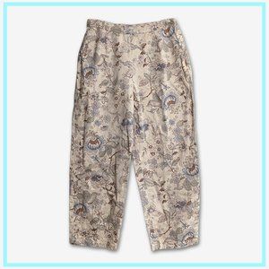 Floral Print Women's Petite Trousers - Coldwater Creek -Size 14p - High Waisted
